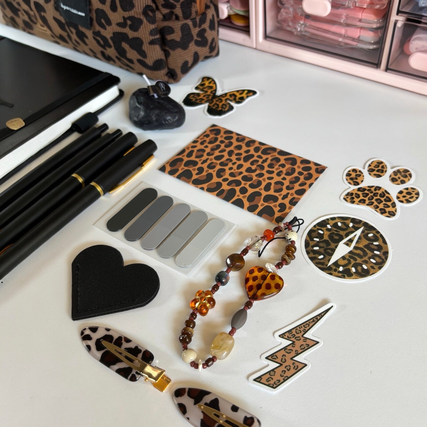 Wild Leopard Aesthetic Stationery Set