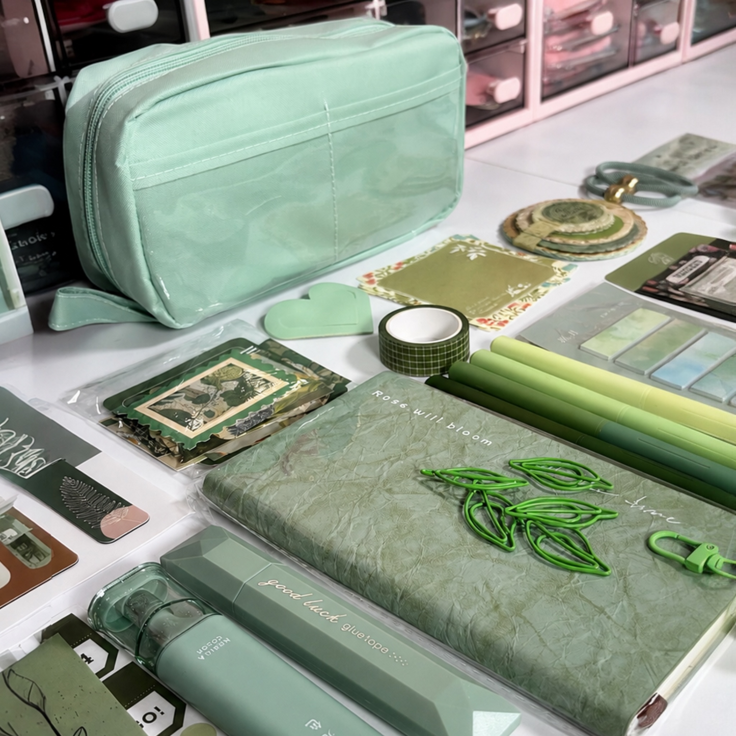 Botanical Stationery Gift Set – Green