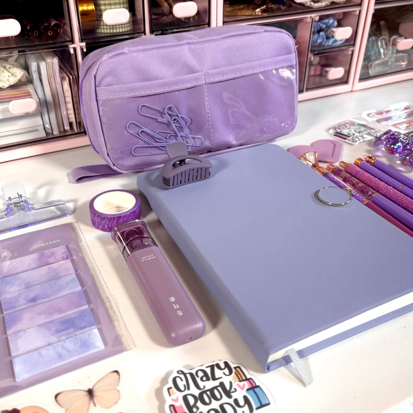 Lavender Book Lover Stationery Set