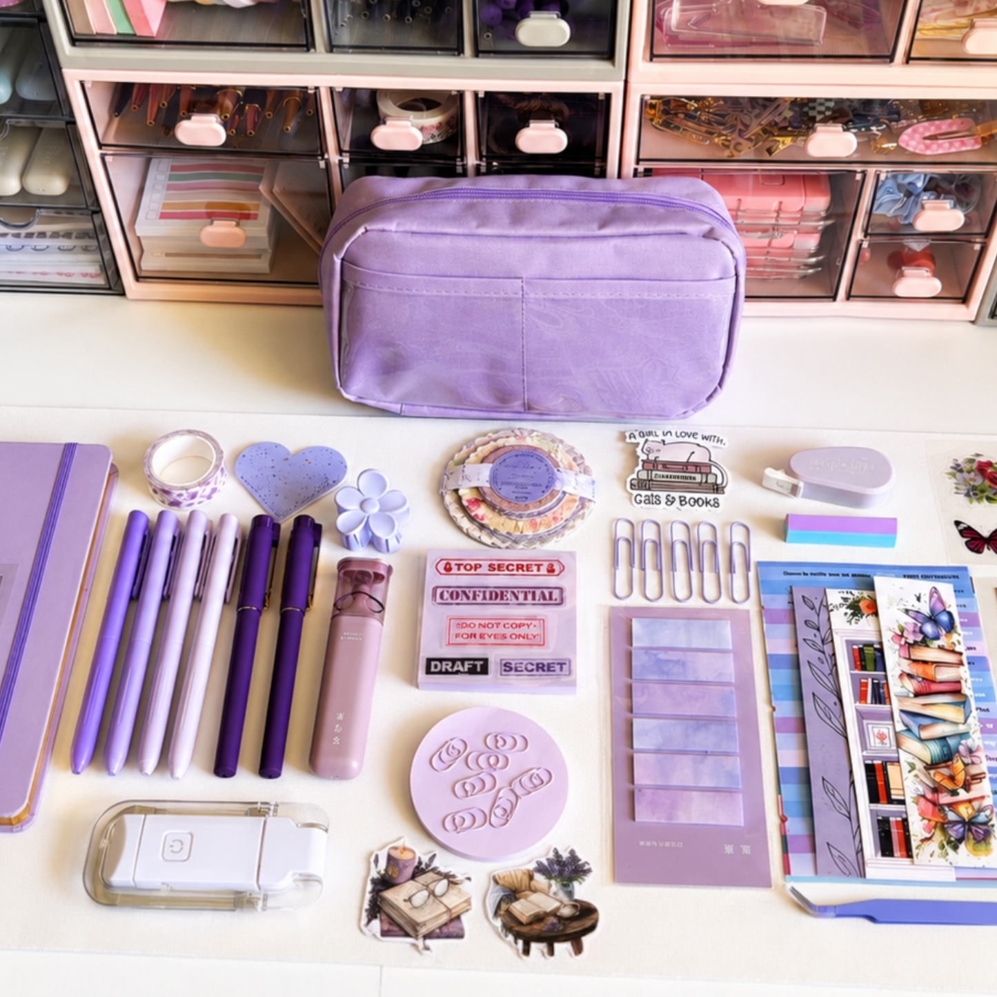 Lavender Bookish Stationery Gift Set