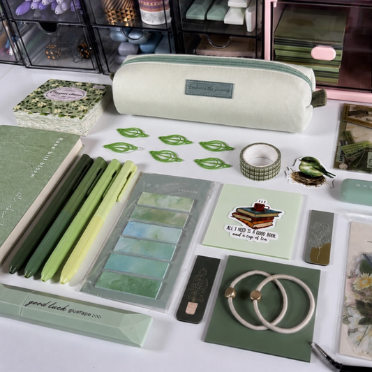 Green Bookish Stationery Set