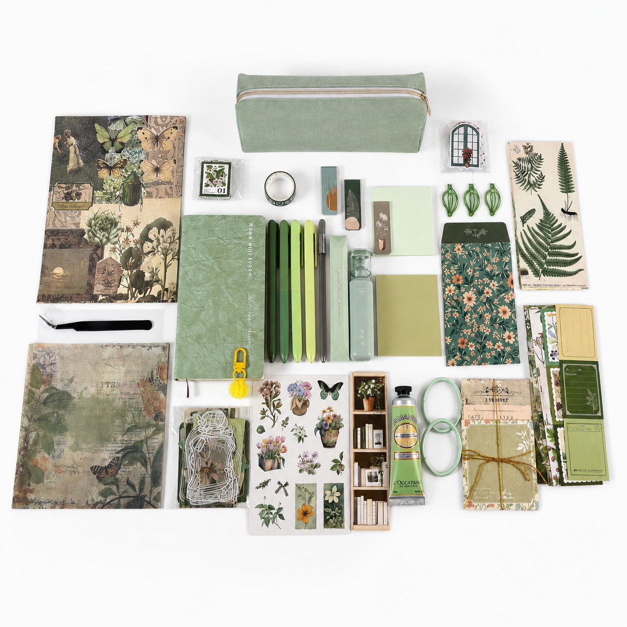 Botanical Green Stationery Gift Set