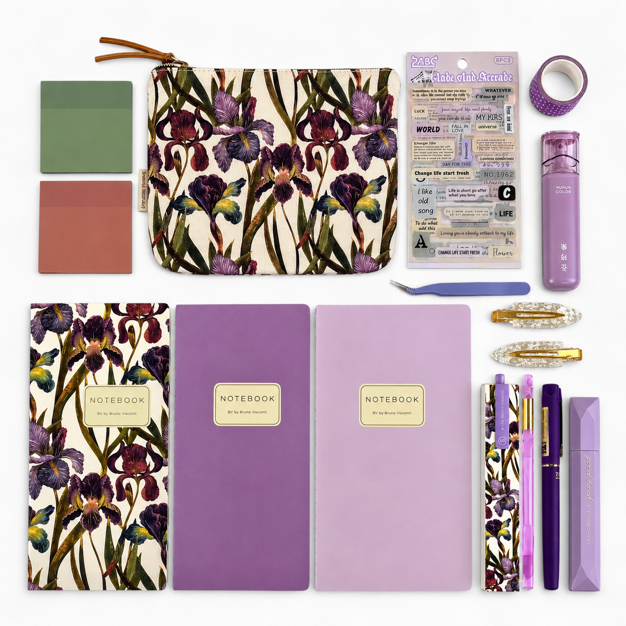 Purple Iris Stationery Gift Set