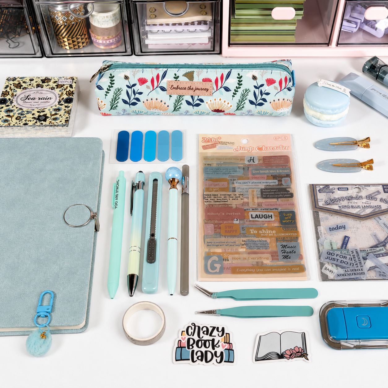 Blue Bookish Stationery Set