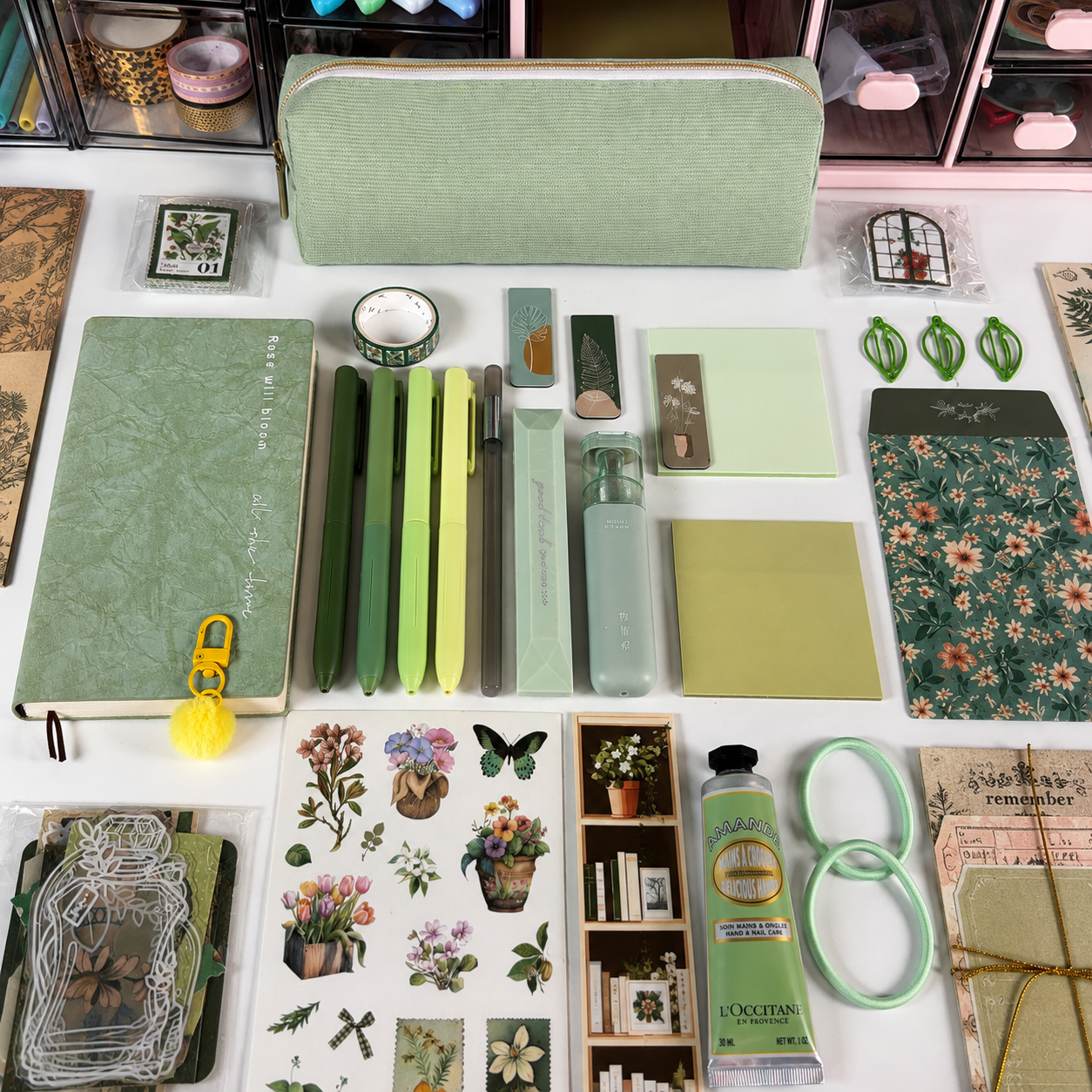 Botanical Green Stationery Gift Set