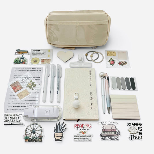 Aesthetic Stationery Set – Milky White