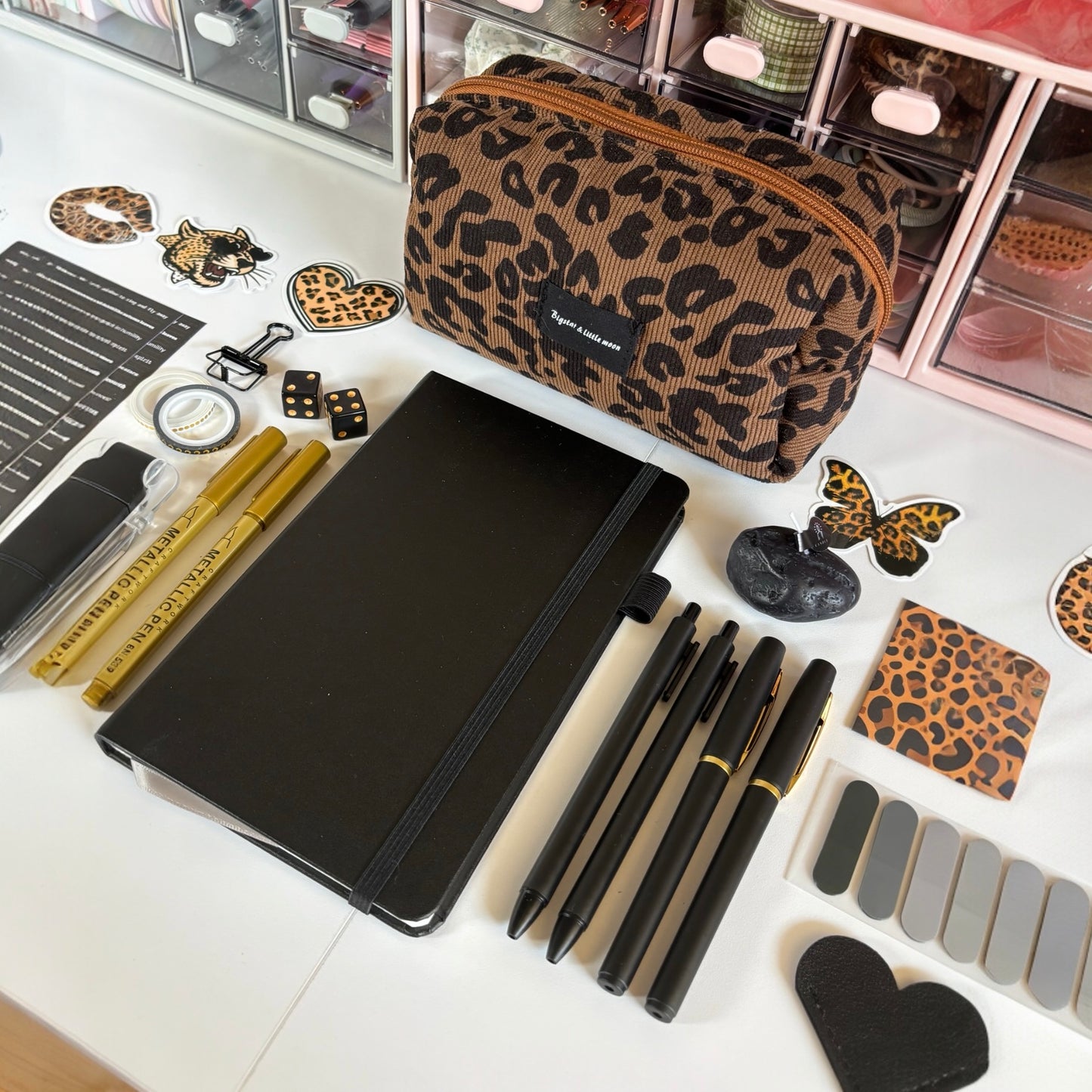 Wild Leopard Aesthetic Stationery Set