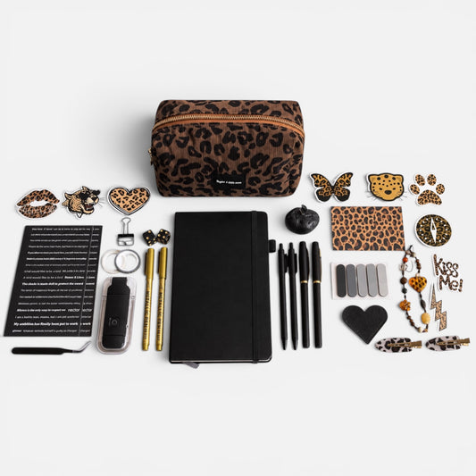 Wild Leopard Aesthetic Stationery Set
