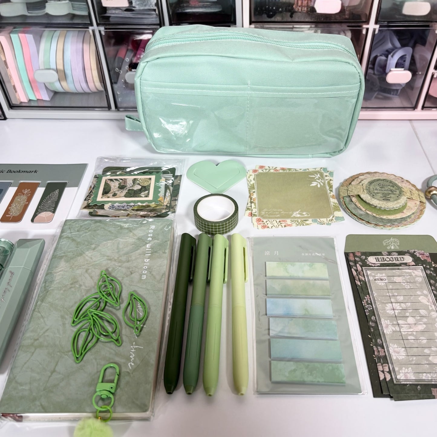 Botanical Stationery Gift Set – Green
