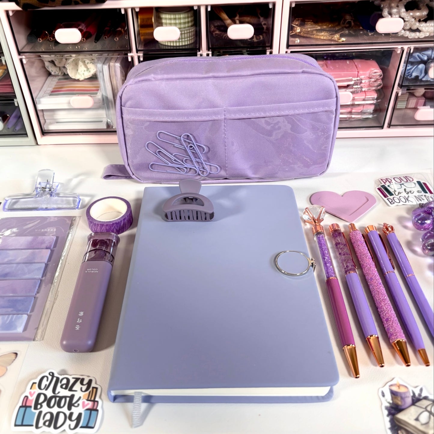 Lavender Book Lover Stationery Set