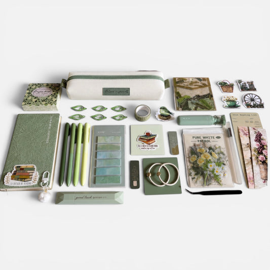 Green Bookish Stationery Set