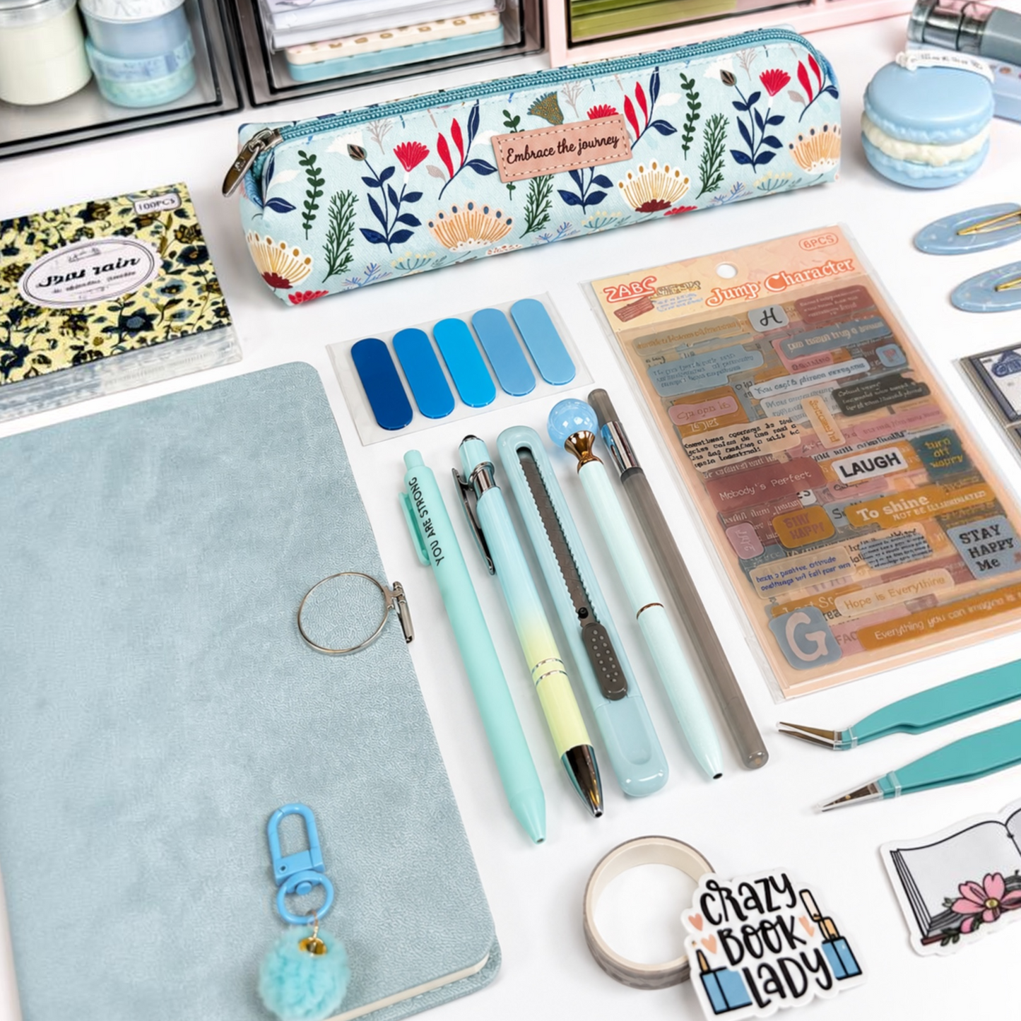 Blue Bookish Stationery Set