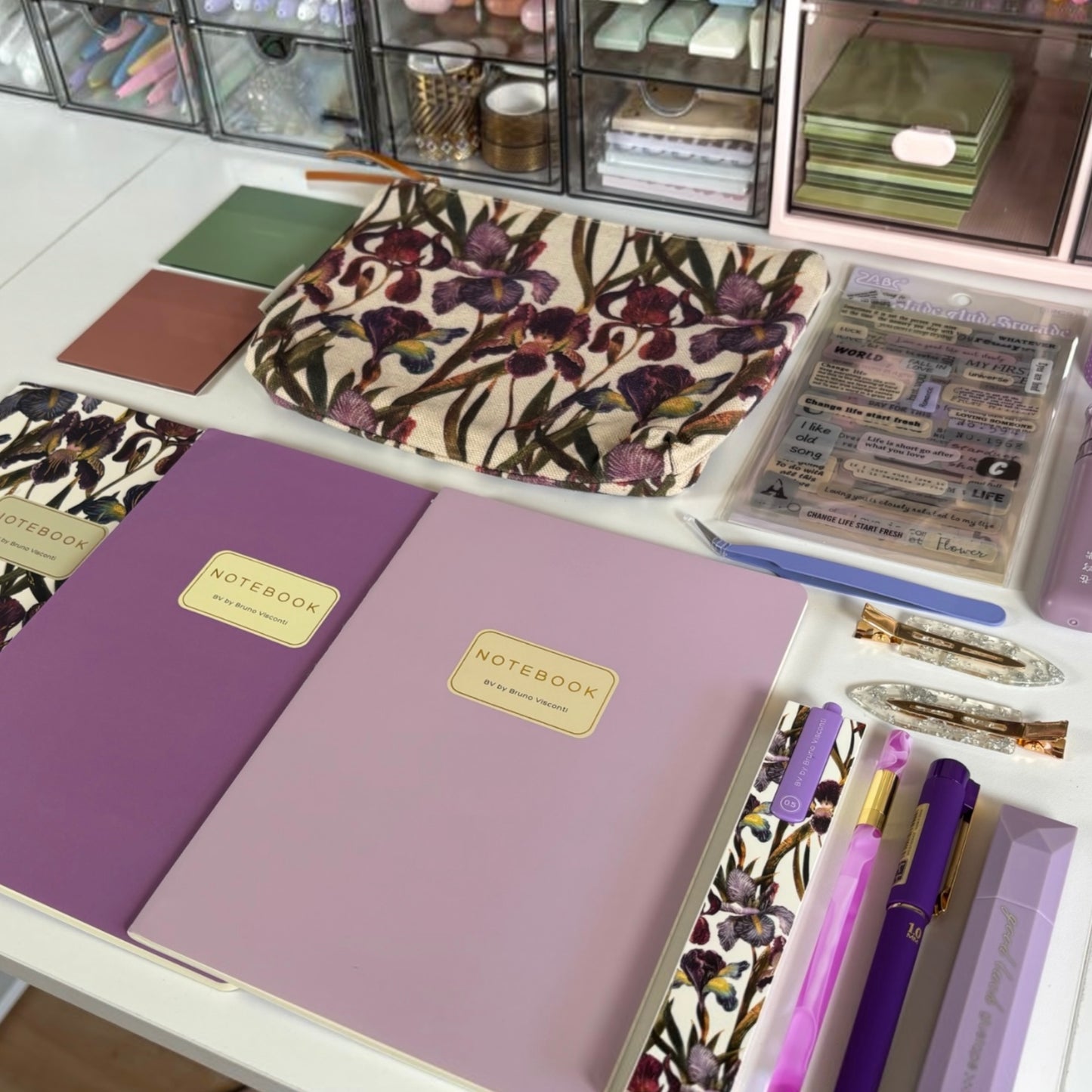 Purple Iris Stationery Gift Set