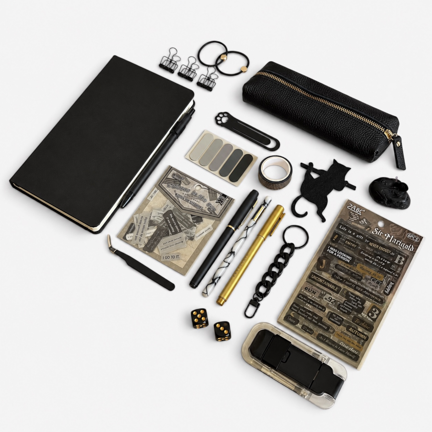 Black & Gold Stationery Gift Set