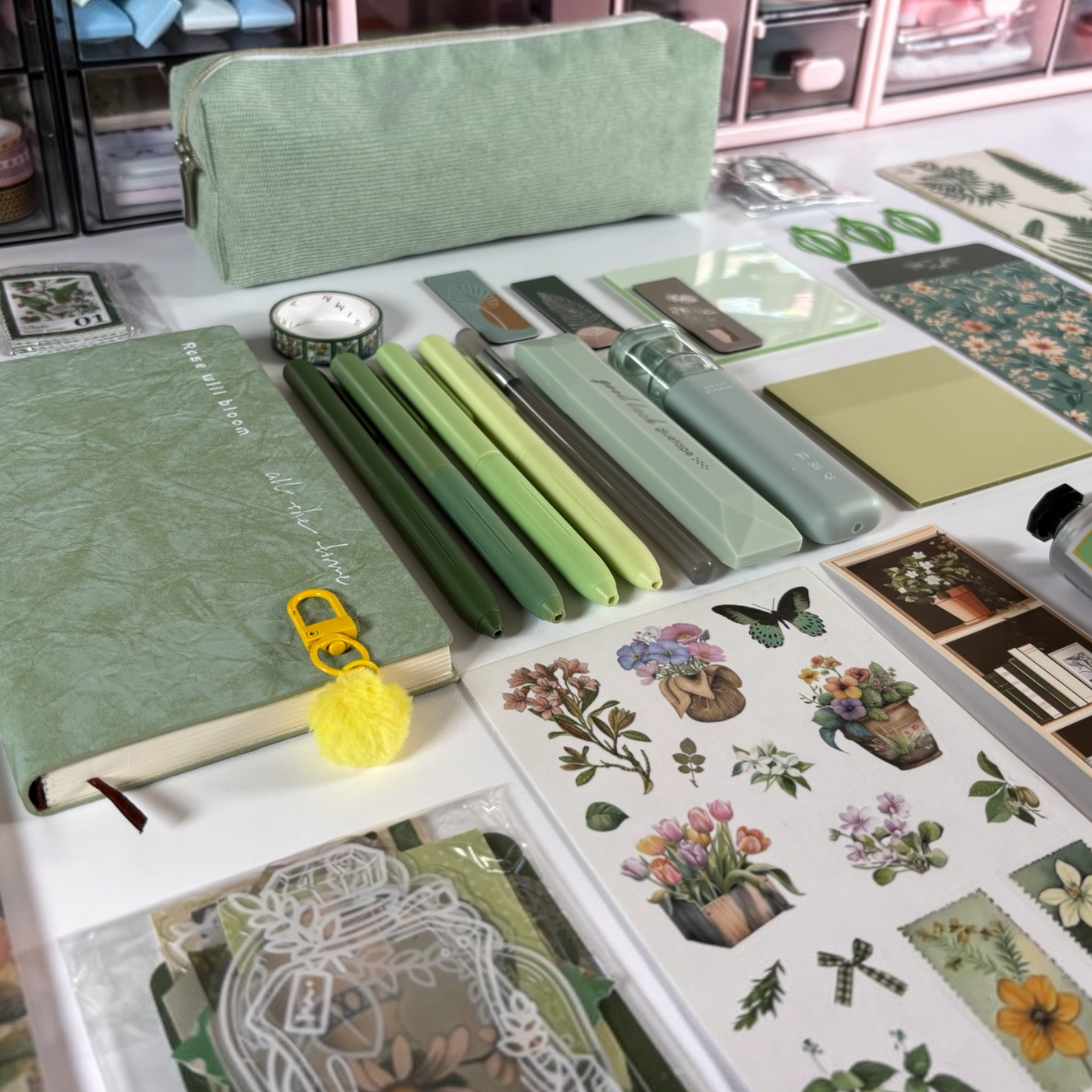 Botanical Green Stationery Gift Set