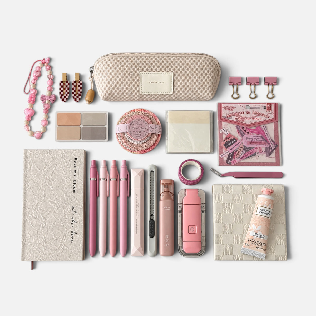 Cream & Pink Aesthetic Stationery Gift Set