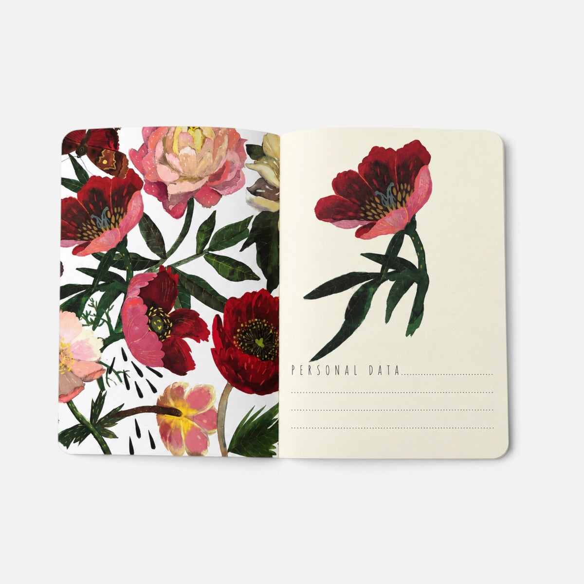 Botanical A6 Notebook – Peonies