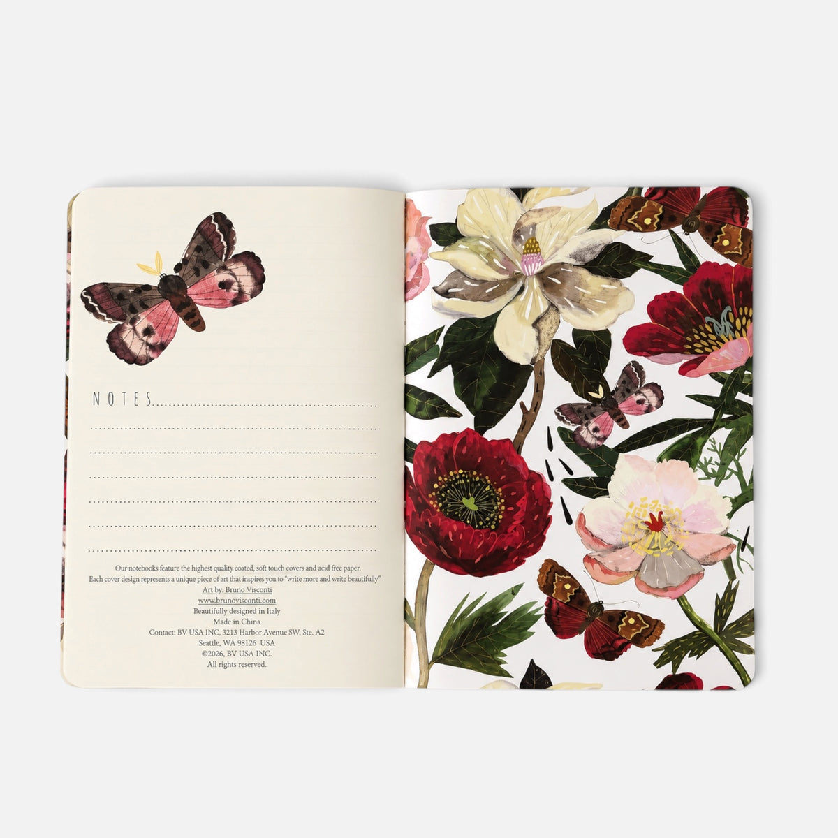 Botanical A6 Notebook – Peonies